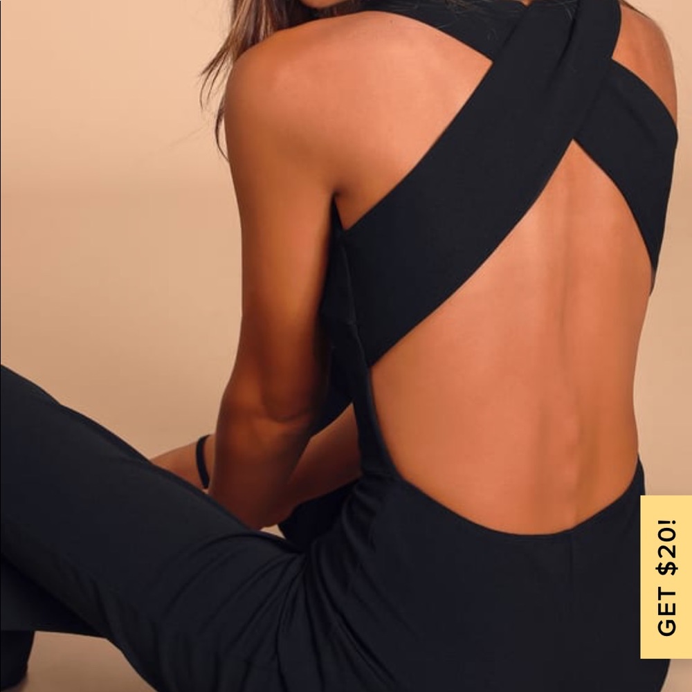 Black Backless Jumpsuit